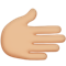 Rightwards Hand- Medium-Light Skin Tone emoji on Apple
